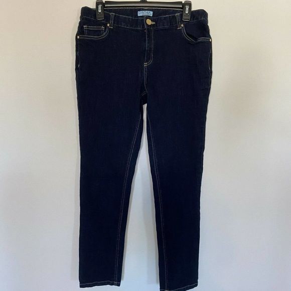 Cynthia Rowley Denim Mid Rise Stretch Straight‎ Leg Dark Wash Jeans Size 10 - Picture 1 of 6